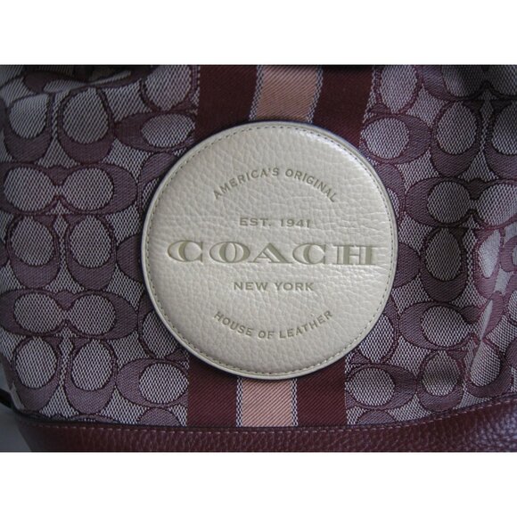 Coach Signature Dempsey Backpack With Leather Trim & Drawstring - Picture 2 of 3